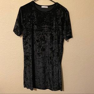 💙Black Velvet T-Shirt Dress